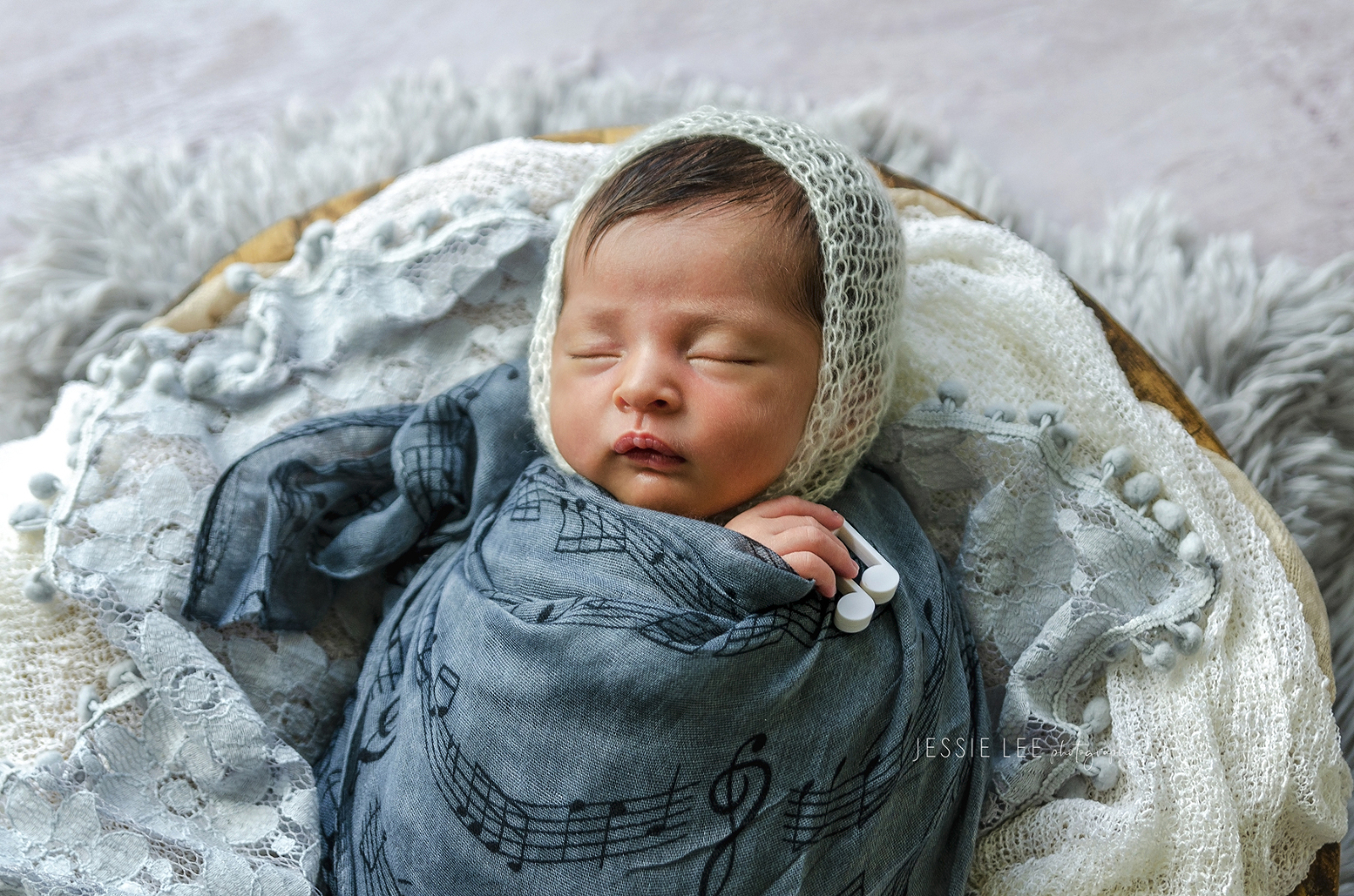 Newborn photography baby girl with music south florida miami beach jessie lee photography